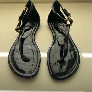Tory Burch Black Patent Sandals